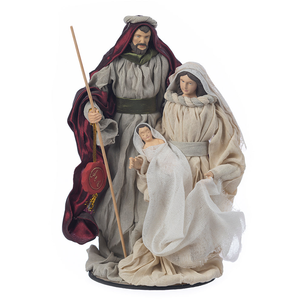 Decoratiune Craciun, Sceneta Sfanta familie din ceramica, 2 piese, 25cm