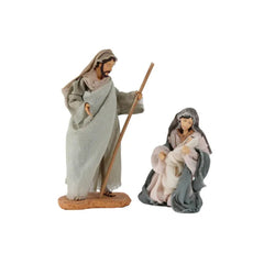 Decoratiune Craciun, Sceneta Familia Sfanta, 3 figurine, din ceramica, 25 cm