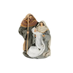 Decoratiune Craciun, Sceneta Familia Sfanta, 3 figurine pe suport, din ceramica, 15 cm