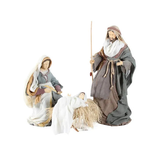 Decoratiune Craciun, Sceneta Familia Sfanta, 3 piese, 80 cm