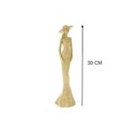 Statueta femeie cu palarie, Auriu, 30cm - imagine 4
