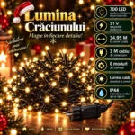 Decoratiune Craciun, Instalatie electrica, 700 LED-uri, 34.59M, lumina calda IP44 - imagine 2