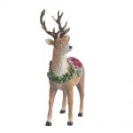 Decoratiune Craciun, Ren cu sa si coronita din rasina, 26,5 cm - imagine 2