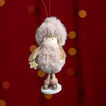 Decoratiune Craciun papusa rusoaica, Roz, 13 cm - imagine 3