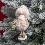 Decoratiune Craciun papusa rusoaica, Roz, 13 cm - imagine 4