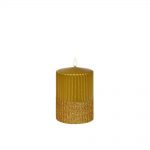 Lumanari de Craciun, Lumanare Brokatti, aurie, 10 cm inaltime, 7 cm diametru