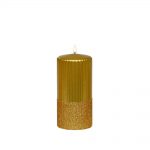 Lumanari de Craciun, Lumanare Brokatti, aurie, 15 cm inaltime, 7 cm diametru