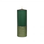 Lumanari de Craciun, Lumanare Brokatti,  verde, 20 cm inaltime, 7 cm diametru