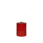 Lumanari de Craciun, Lumanare Brokatti, rosie, 10 cm inaltime, 7 cm diametru
