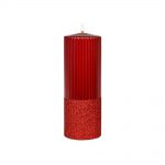 Lumanari de Craciun, Lumanare Brokatti, rosie, 20 cm inaltime, 7 cm diametru