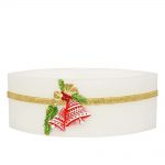 Lumanari de Craciun, Lumanare cu LED si clopotei rosii, ovala, 11  cm inaltime, 29 cm lungime