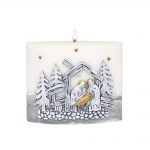 Lumanare dioda Scena Nasterii alb si gri 12 * 4.5 cm