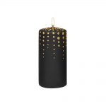 Lumanari de Craciun, Lumanare neagra cu glitter auriu, 15 cm inaltime, 7 cm diametru