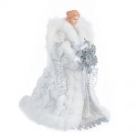 Decoratiune Craciun, Varf de brad Ingeras, alb, 30cm - imagine 6