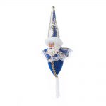 Decoratiune Craciun, Glob Mos Craciun, albastru, 35cm