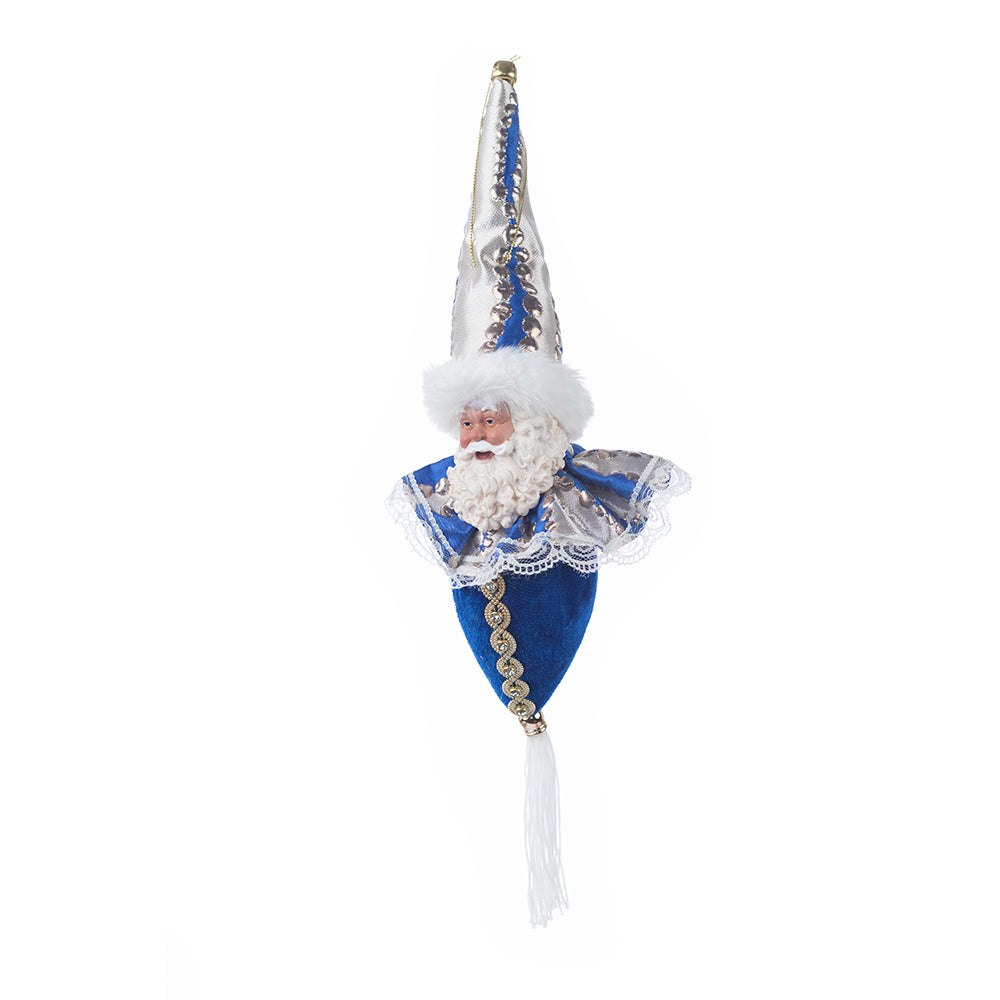 259.jpg Decoratiune Craciun, Glob Mos Craciun, albastru, 35cm - imagine 1
