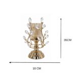 Suport de lumanare cu pietre de sticla, auriu, 35cm - imagine 2