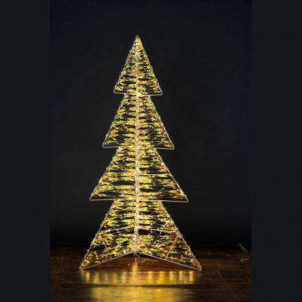 Decoratiune Craciun, Instalatie electrica in forma de brad,  120cm, 960 LED-uri
