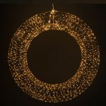 Decoratiune Craciun, Instalatie electrica in forma de coronita, 58cm diametru, 1200 LED-uri