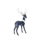 Decoratiune Craciun, Ren din catifea, albastru, 57 cm - imagine 3