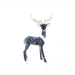 Decoratiune Craciun, Ren din catifea, albastru, 57 cm - imagine 5