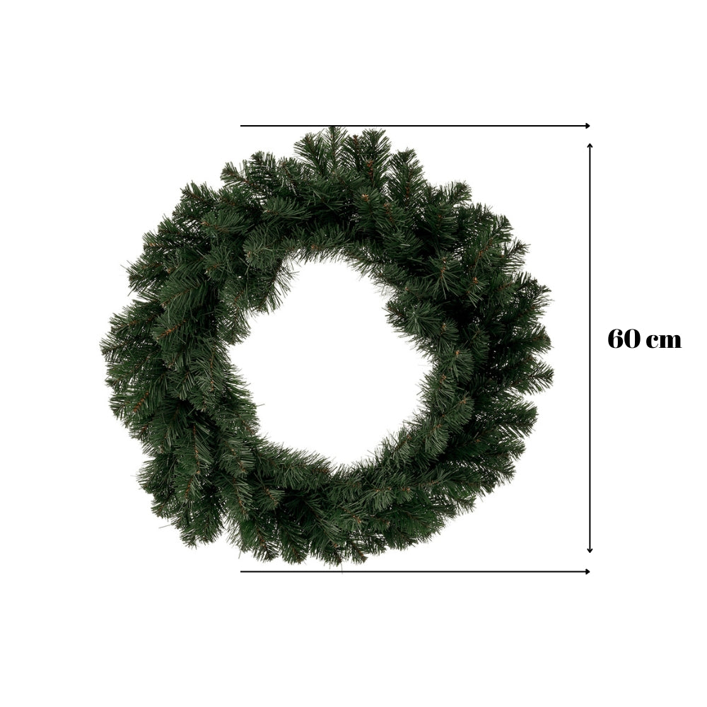 35_cm_4 Decoratiune Craciun, coronita verde, 60cm - imagine 1