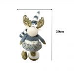 Decoratiune Craciun, Ren cu caciulita, alb cu albastru si auriu, 50cm - imagine 4
