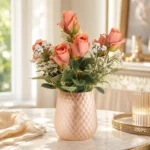 Buchet de trandafiri cu hortensii, Roz, 42cm - imagine 2