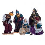 Decoratiune Craciun, Sceneta nastere din ceramica, 6 piese, 35cm