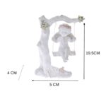 Figurina copac cu ingeras pe leagan, multicolor, 19.5cm - imagine 3