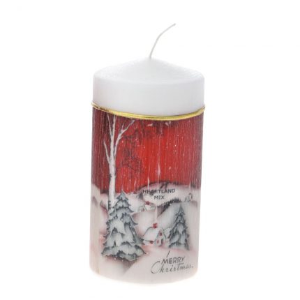 Decoratiune Craciun, Lumanare "Merry Christmas", 14cm