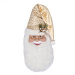 Decoratiune Craciun, pentru usa, Mos Craciun, Catifea, Auriu, 85cm