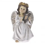 Decoratiune Craciun din Rasina, Ingeras cu harpa, 30 cm