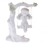 Figurina copac cu ingeras pe leagan, multicolor, 19.5cm