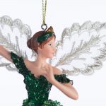 Decoratiune Craciun, Zana de agatat in brad,verde, 15 cm - imagine 2