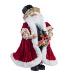 Decoratiune Craciun, Mos Craciun Muschetar, rosu si negru, 45cm - imagine 9