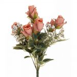 Buchet de 7 trandafiri, Roz, 45cm