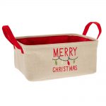 Decoratiune Craciun, Cosulet Merry Christmas, 33x26x14 cm