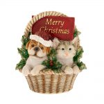 Decoratiune Craciun, Cosulet din rasina cu animale, multicolor, 10,5 cm