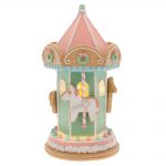Decoratiune Craciun, Carusel din rasina, roz si verde, 22 cm