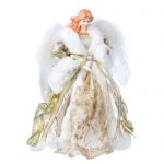 Decoratiune Craciun, Varf de brad Ingeras, roz gold, 30cm - imagine 4