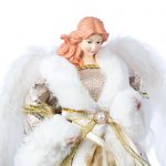Decoratiune Craciun, Varf de brad Ingeras, roz gold, 30cm - imagine 5