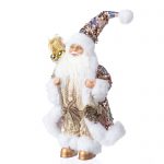 Decoratiune Craciun, Mos Craciun, roz cu auriu, 30 cm - imagine 9