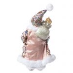Decoratiune Craciun, Mos Craciun, roz cu auriu, 30 cm - imagine 11