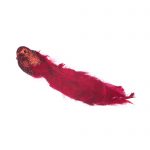 Decoratiune Craciun, Pasare cu strasuri si pene naturale, rosu, 25cm - imagine 3