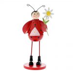 Decoratiune Paste, Buburuza cu Floare din Metal, 18.5cm