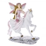 Decoratiune din Rasina, Zana pe Unicorn, 20cm