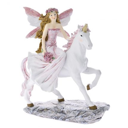 Decoratiune din Rasina, Zana pe Unicorn, 20cm