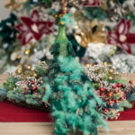 Decoratiune Craciun, pasare paun cu glitter, verde, 66cm - imagine 6
