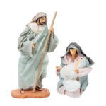 Decoratiune Craciun, Sceneta Familia Sfanta, 3 figurine, din ceramica, 25 cm